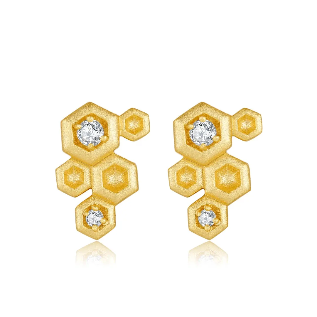 Honeycomb With Honey Ring Earrings Necklaces Bracelet Jewelry Sets designed by LifeWithMaK