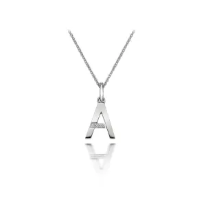 Hot Diamonds X JJ Letter A Pendant - Sterling Silver Necklace