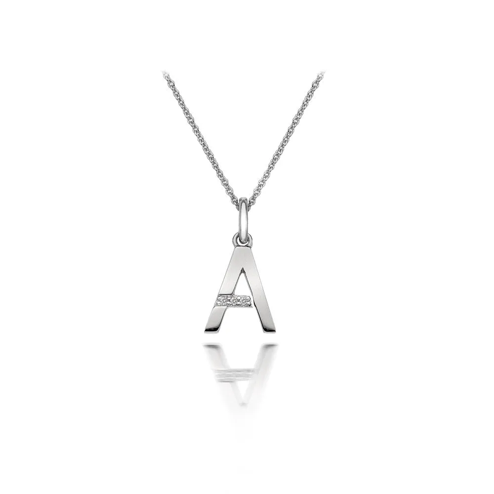 Hot Diamonds X JJ Letter A Pendant - Sterling Silver Necklace