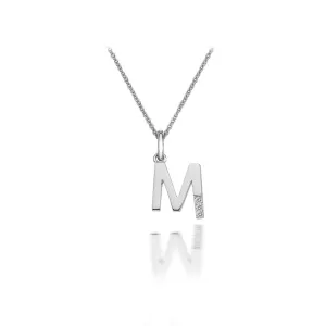 Hot Diamonds X JJ Letter M Pendant - Sterling Silver Necklace