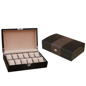 HQ Macassar Lacquer Premium Wooden Watch Box for 12 Watches.