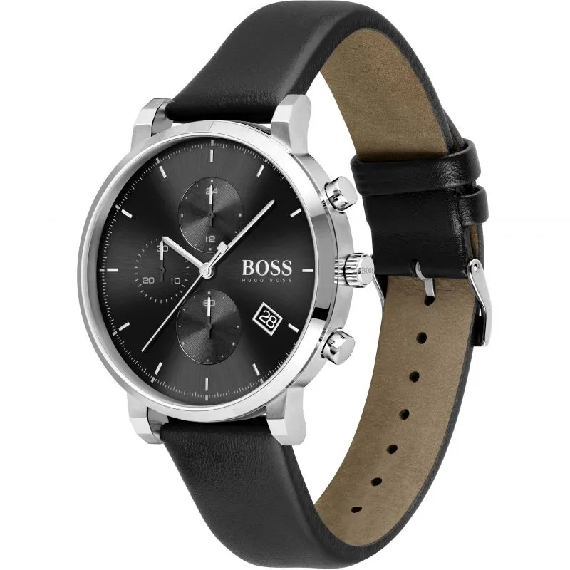 Hugo Boss Integrity Black Leather Men's Watch 1513777