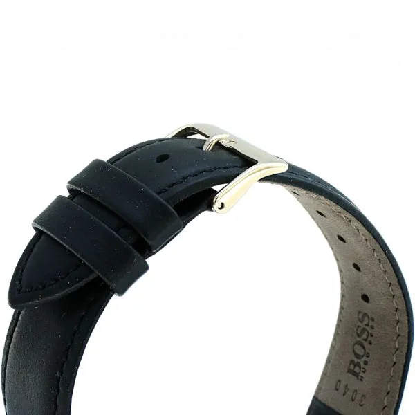 HUGO BOSS Skymaster Black Leather Strap Blue Dial Chronograph Quartz Watch for Gents - HUGO BOSS 1513783