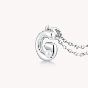 Imprint Sterling Silver Pearl Letter Pendant Necklace-G