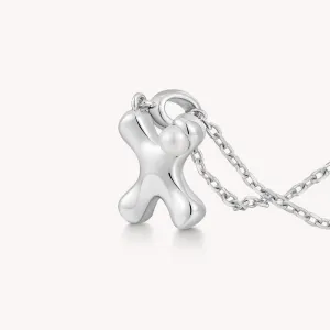 Imprint Sterling Silver Pearl Letter Pendant Necklace-X