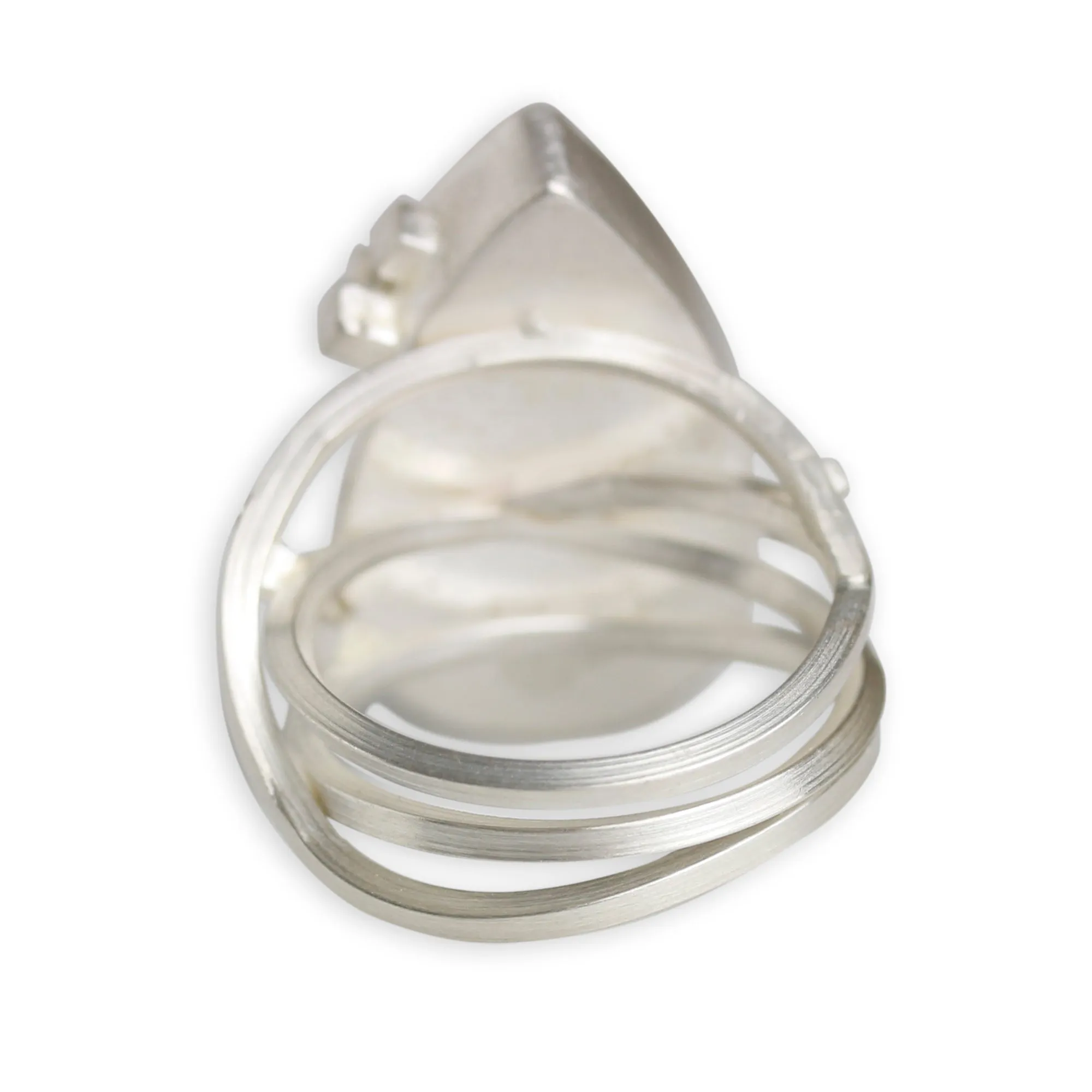 Included Quartz on a Square Wire Swirled Band. Size 7 1/4.