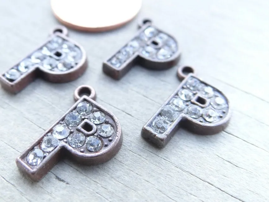 Initial charm. P letter charm, rhinestone initial. Alloy charm ,very high quality.Perfect for jewery making and other DIY projects