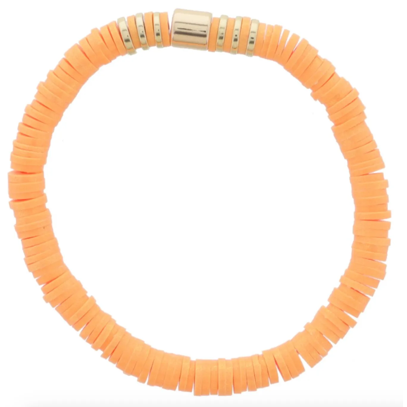 Jane Marie Iridescent Rubber Sequins with Gold Bead Accents-Orange