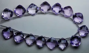 Just New Arrival, 3 Matched Pairs, Aaa Quality Pink Amethyst Faceted Cushion Shape Briolettes, 10mm Long,Great Quality