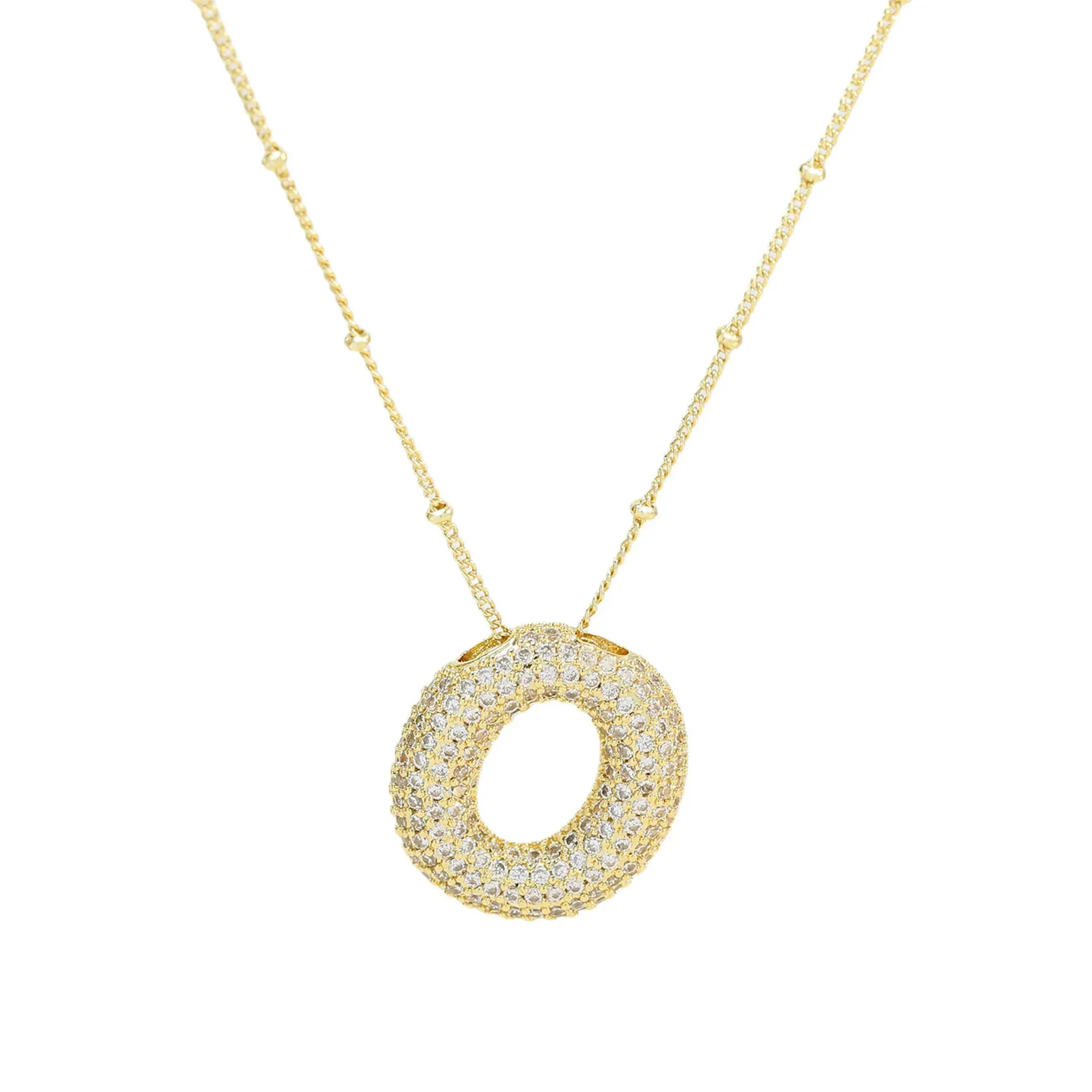 Kawaii CZ Zircon Balloon Initial Necklaces 🎈✨ A-Z Alphabet Bubble Letter Pendants for Trendy Women 💖 Fashion Jewelry