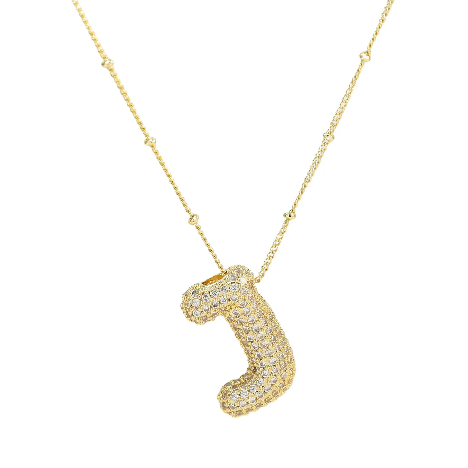 Kawaii CZ Zircon Balloon Initial Necklaces 🎈✨ A-Z Alphabet Bubble Letter Pendants for Trendy Women 💖 Fashion Jewelry