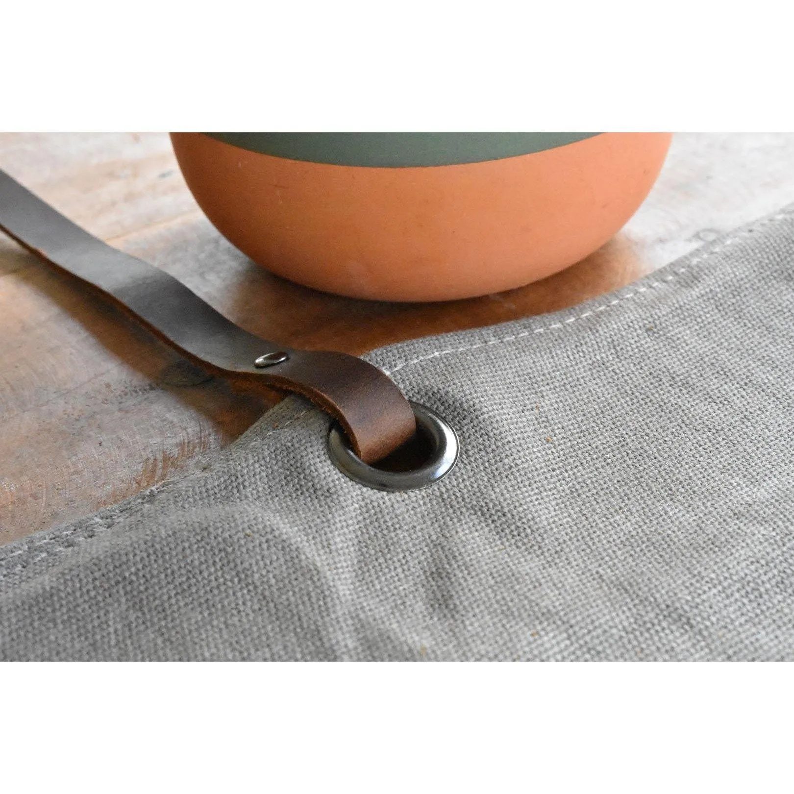 Khaki & Tan Waxed Canvas & Velvet Watch Roll - Four Slots