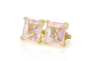Ladies Rose Quartz Gold Filled Earrings