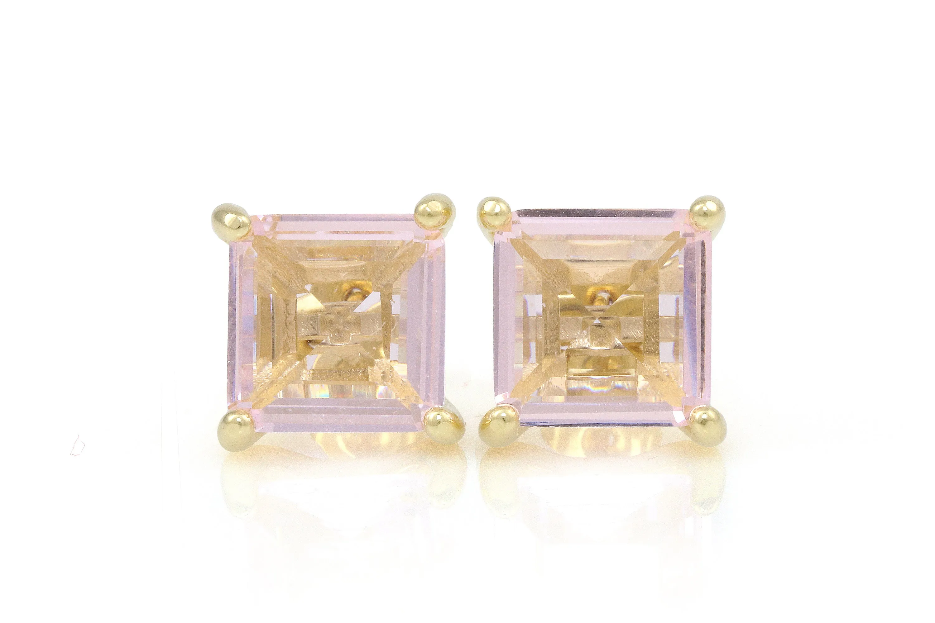 Ladies Rose Quartz Gold Filled Earrings