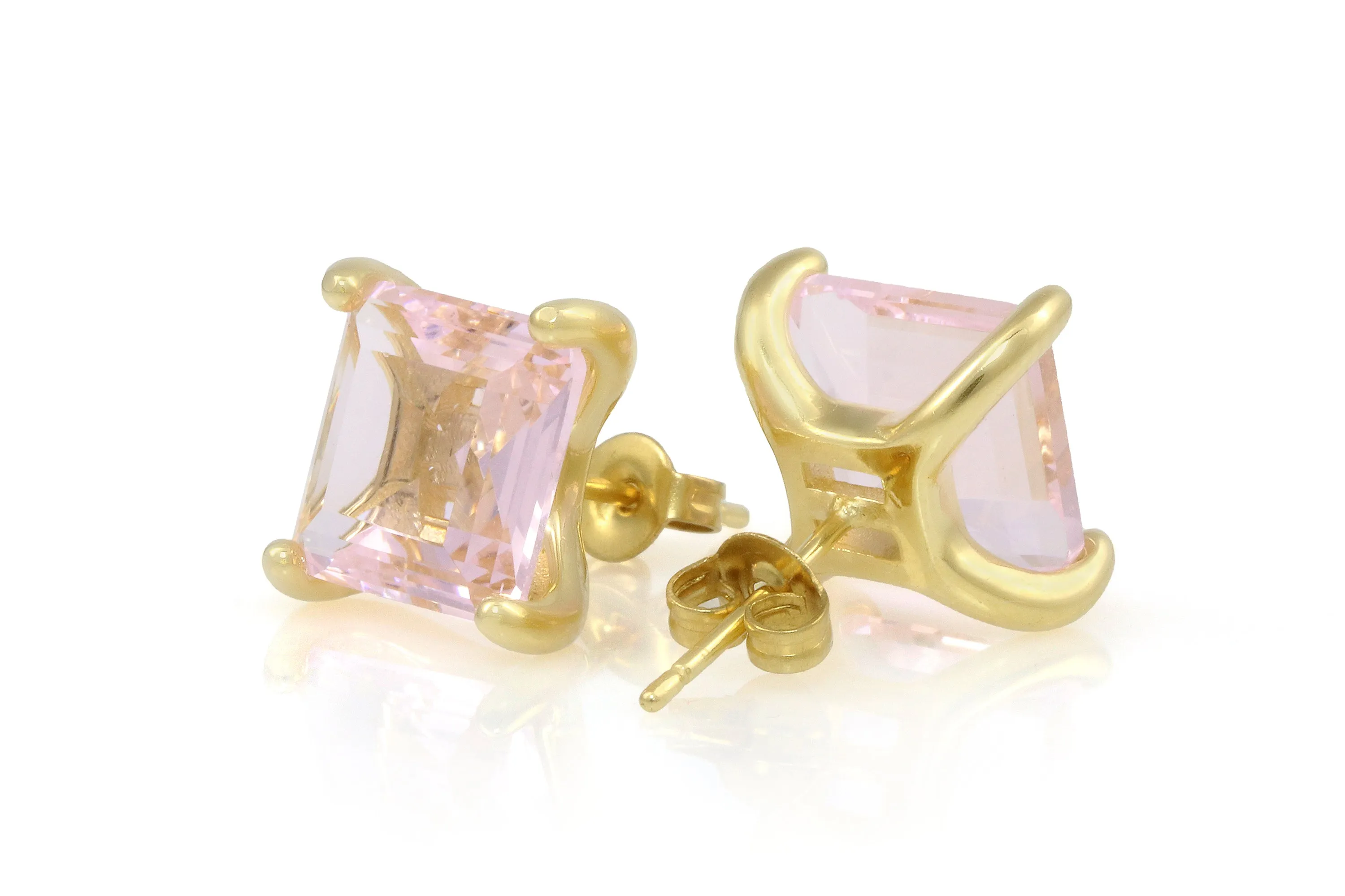 Ladies Rose Quartz Gold Filled Earrings