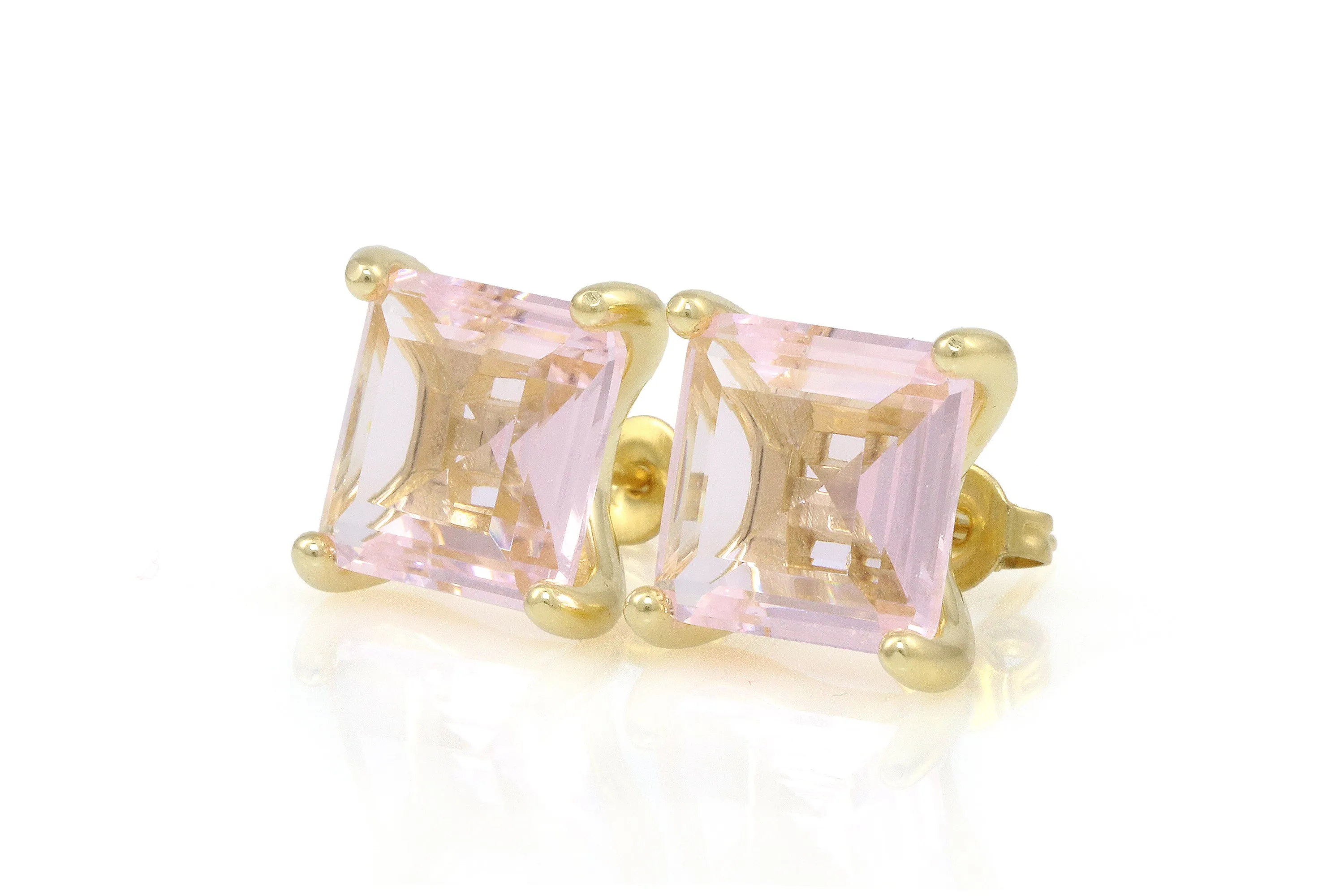 Ladies Rose Quartz Gold Filled Earrings