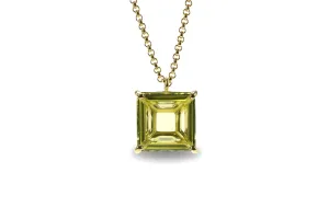 Lemon Quartz 14k Gold Elegant Necklace