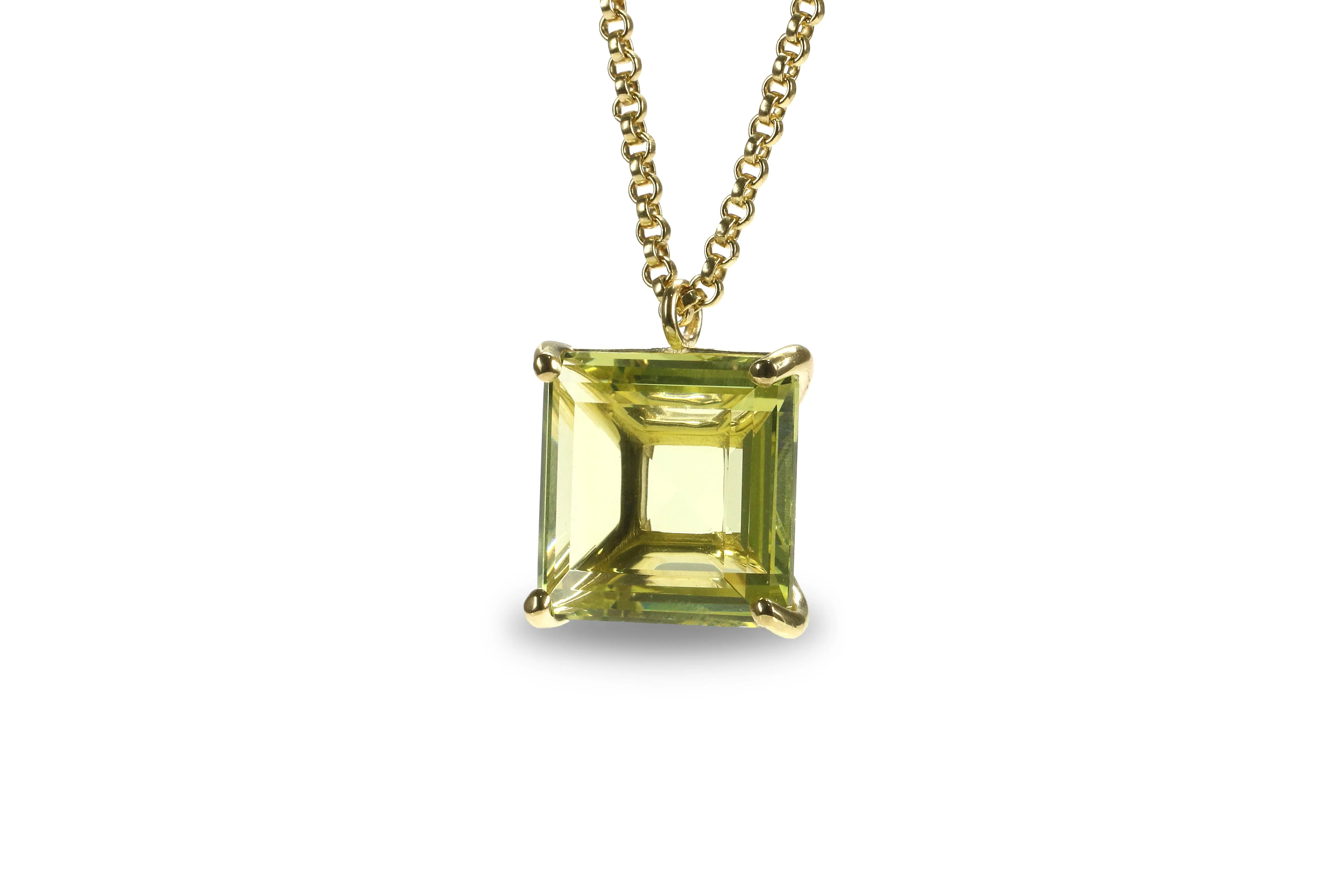 Lemon Quartz 14k Gold Elegant Necklace