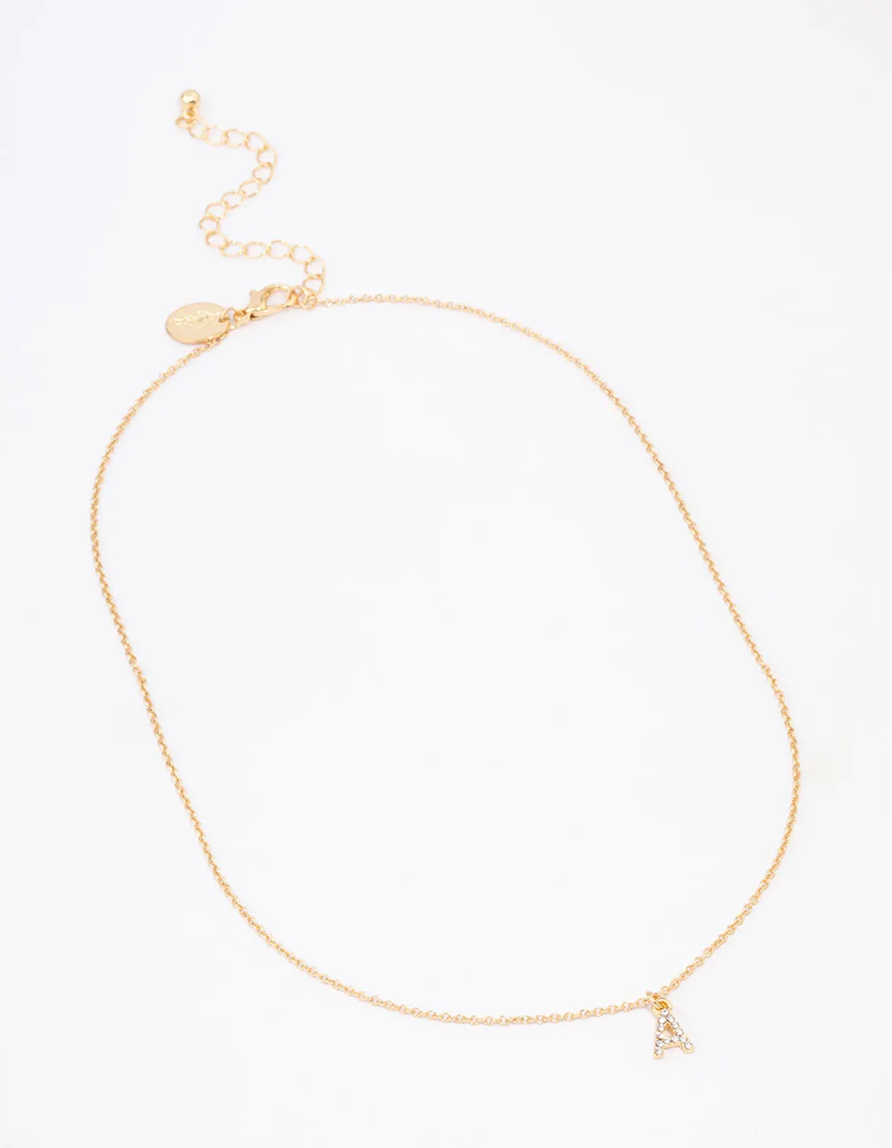 Letter A Gold Plated Initial Pendant Necklace