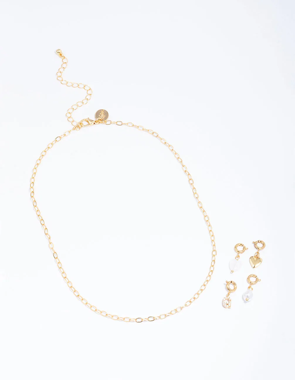 Letter 'G' Gold Plated Initial Customisable Charm Necklace