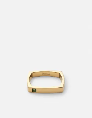 Level Quartz Ring, Gold Vermeil