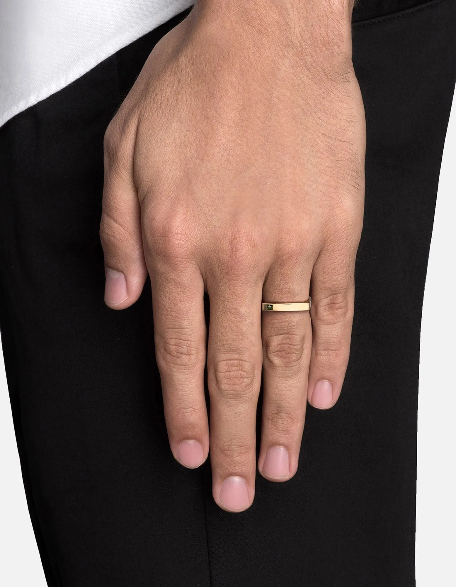 Level Quartz Ring, Gold Vermeil