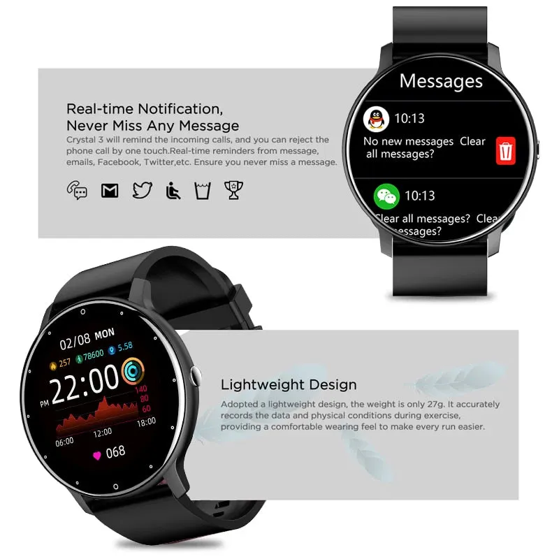 LIGE 2022 New Smart Touch Screen Watch For Men