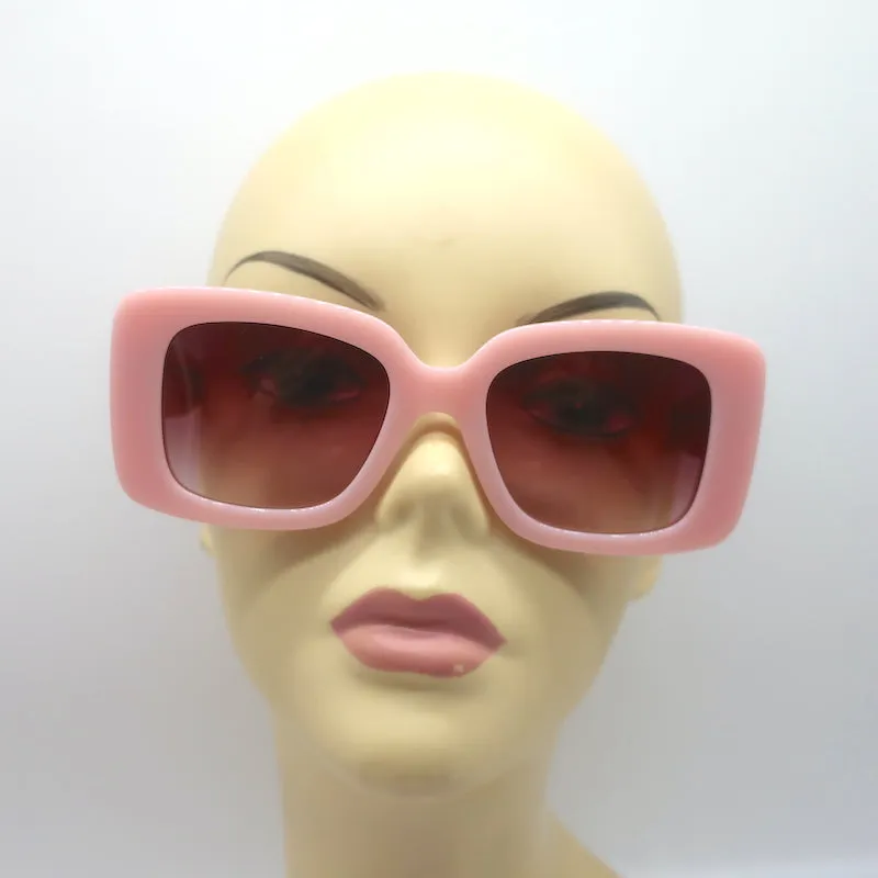 LoveShackFancy Arietta Square Sunglasses Blushing Quartz NEW