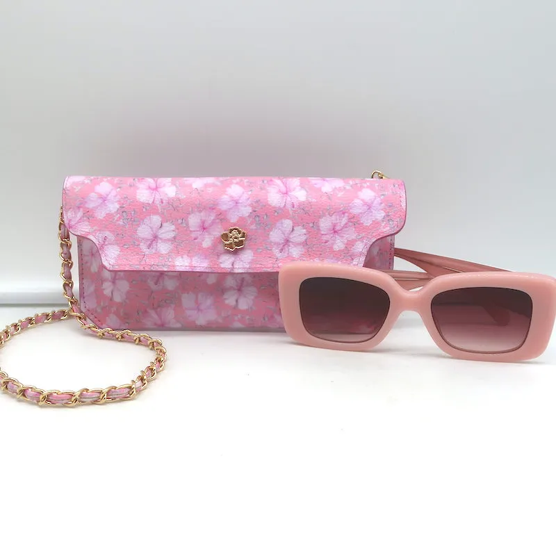 LoveShackFancy Arietta Square Sunglasses Blushing Quartz NEW