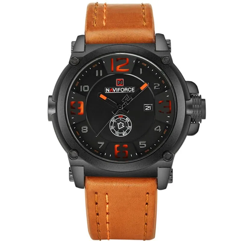 Luxury Sport Leather Strap Quartz Watch