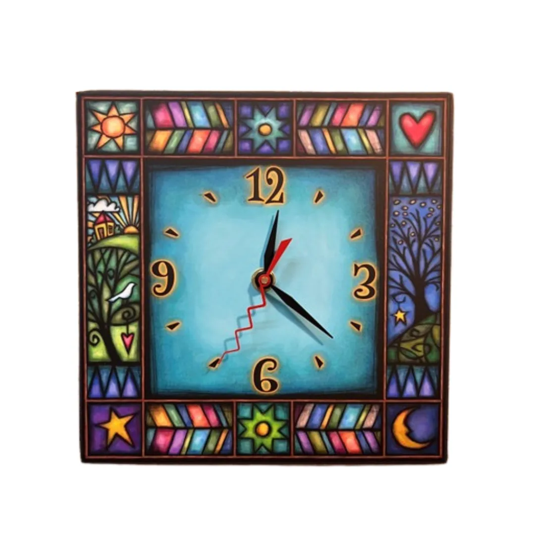 Macone Clay: House/Tree Square Clock