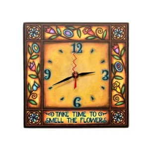 Macone Clay: Smell the Flowers Square Clock