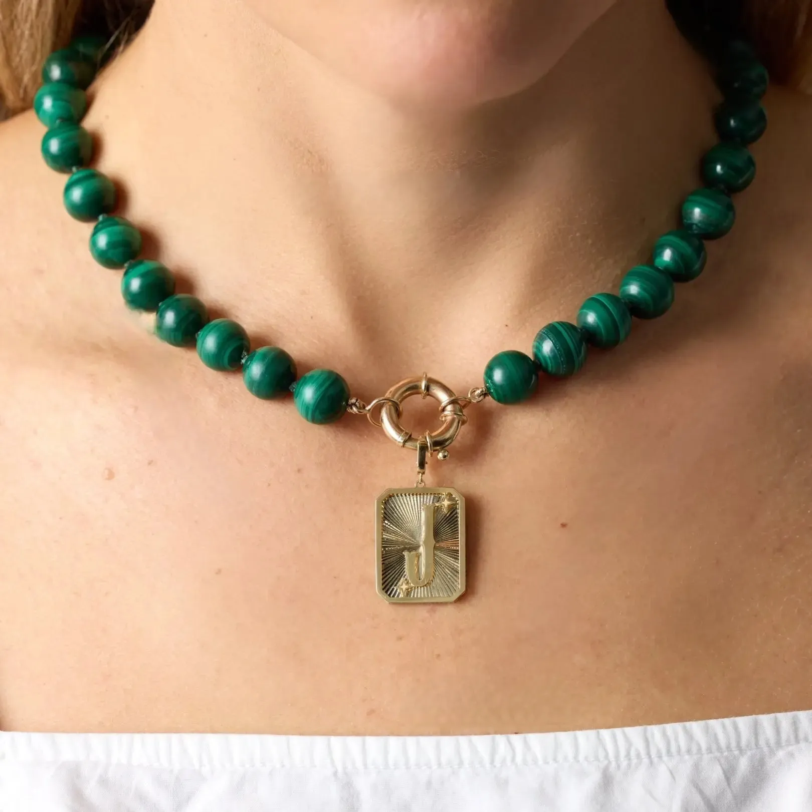 Malachite Bead Necklace