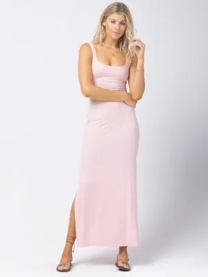 Mara Dress Love Forever Rib In Rose Quartz