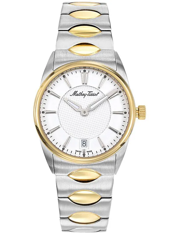 Mathey-Tissot Swiss Made Anaconda Collection 32 MM  White Dial Analog Womens Watch - D791BI