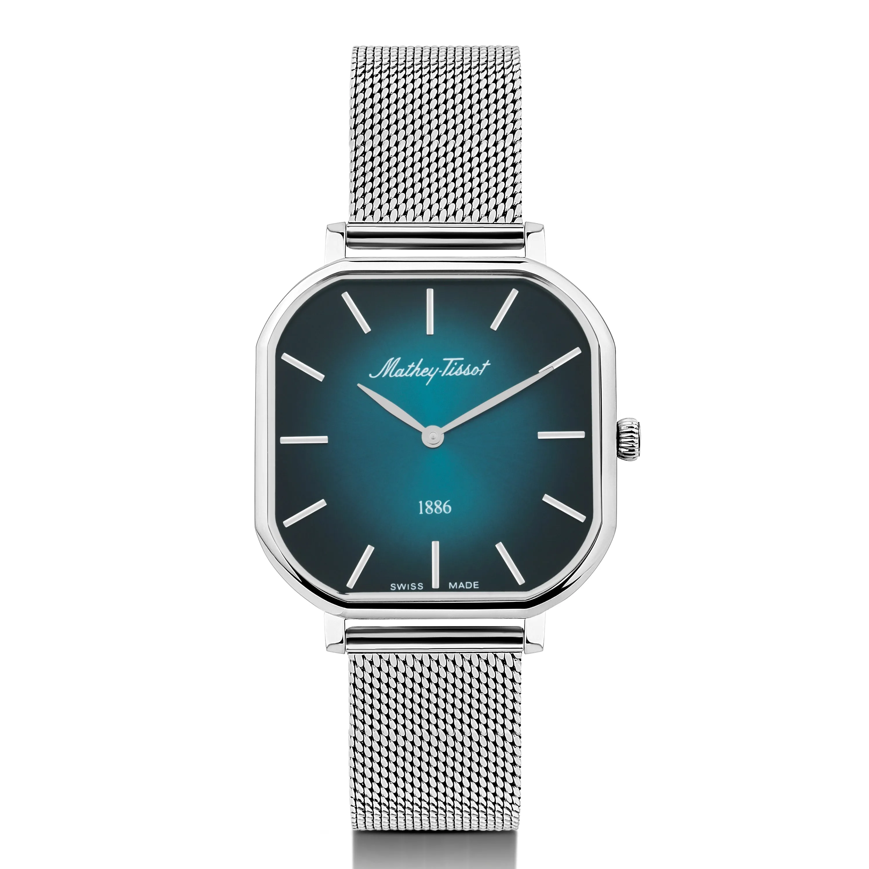 Mathey-Tissot Swiss Made Monsoon Square Quartz Green Dial Ladies Watch - D7917AV