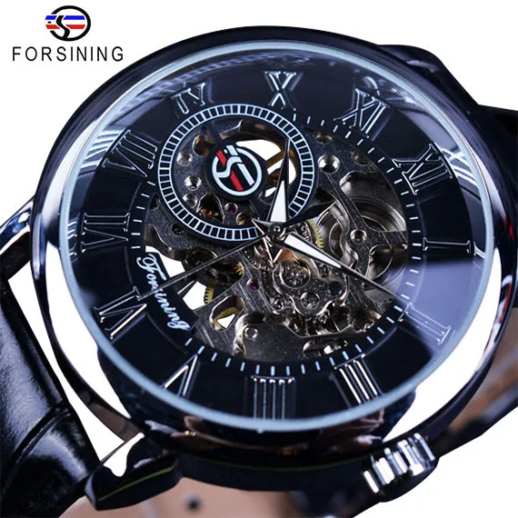 Mechanical Skeleton Dress Watch In 9 Colors