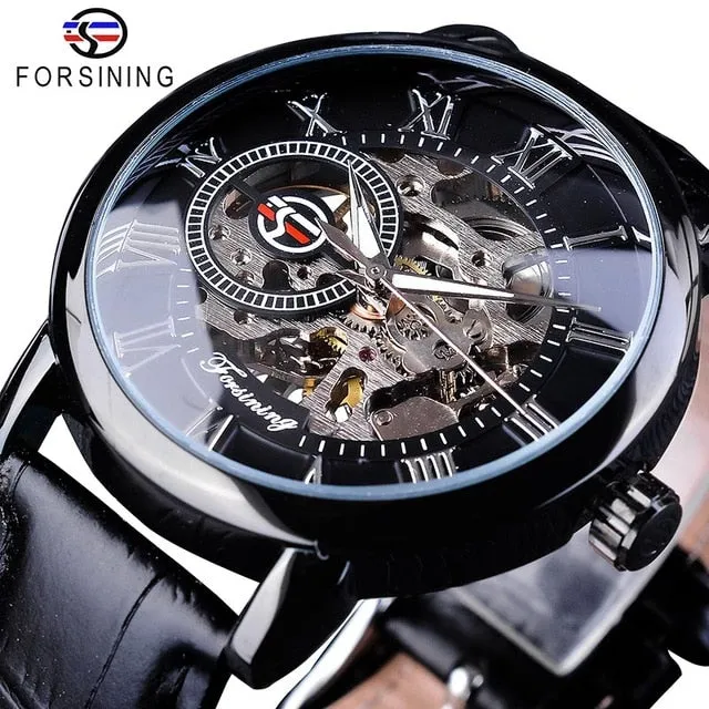 Mechanical Skeleton Dress Watch In 9 Colors