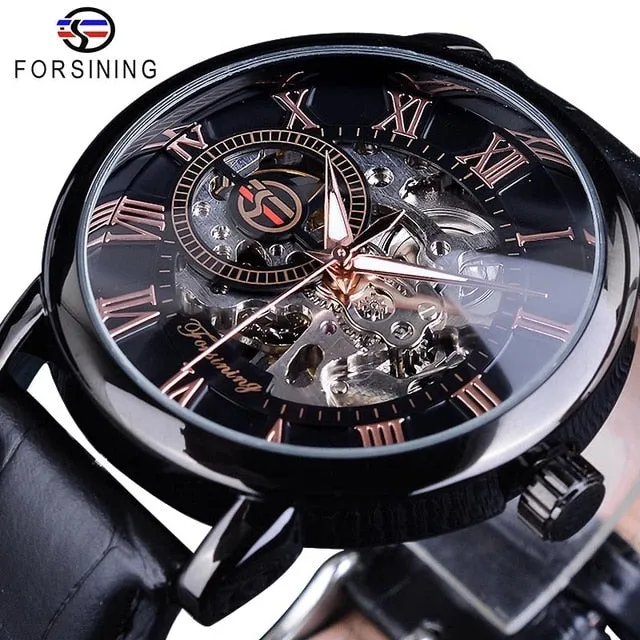Mechanical Skeleton Dress Watch In 9 Colors