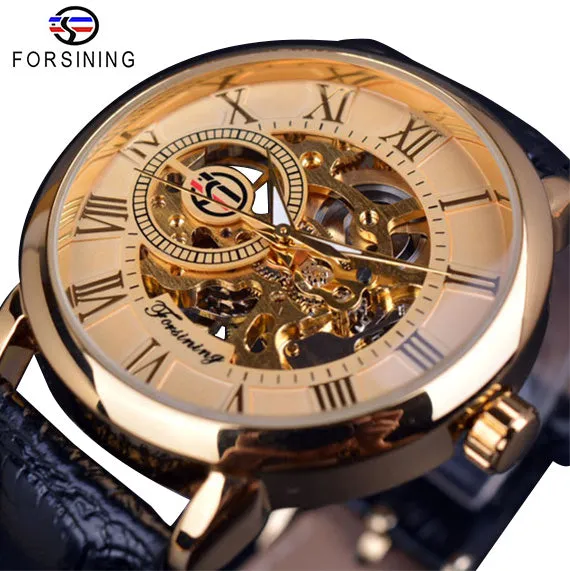 Mechanical Skeleton Dress Watch In 9 Colors
