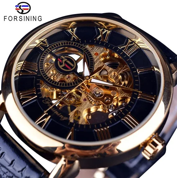 Mechanical Skeleton Dress Watch In 9 Colors