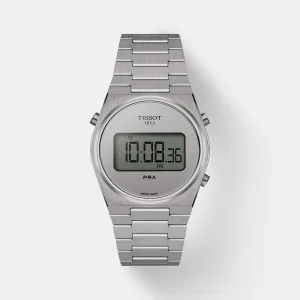 Men Silver Digital Stainless Steel Watch T1372631103000