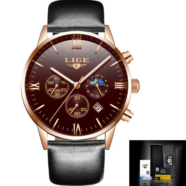 Men Sports Watches Waterproof Full Steel Quartz