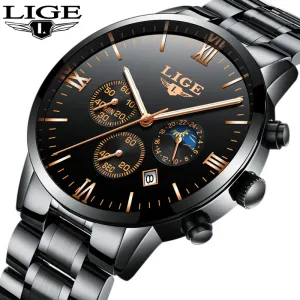 Men Sports Watches Waterproof Full Steel Quartz