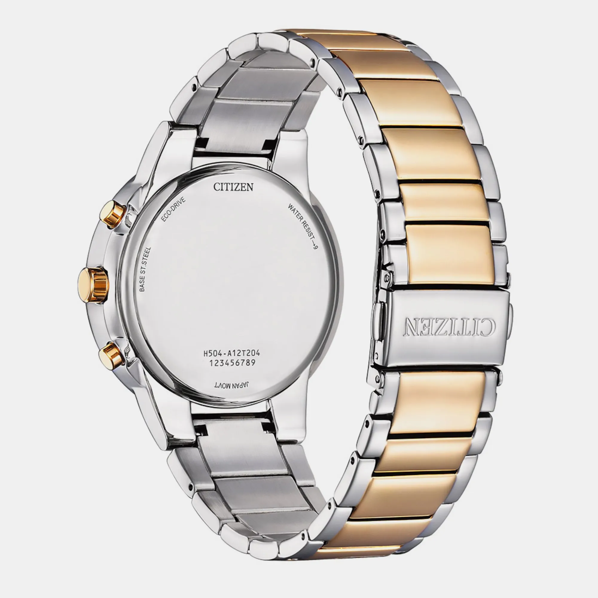 Men White Eco-drive Stainless Steel Chronograph Watch AT2244-84A