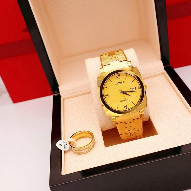 Men Women 18k Gold Quartz Watches No Fading Electroplating Watch