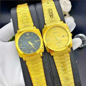 Men Women 18k Gold Quartz Watches No Fading Electroplating Watch