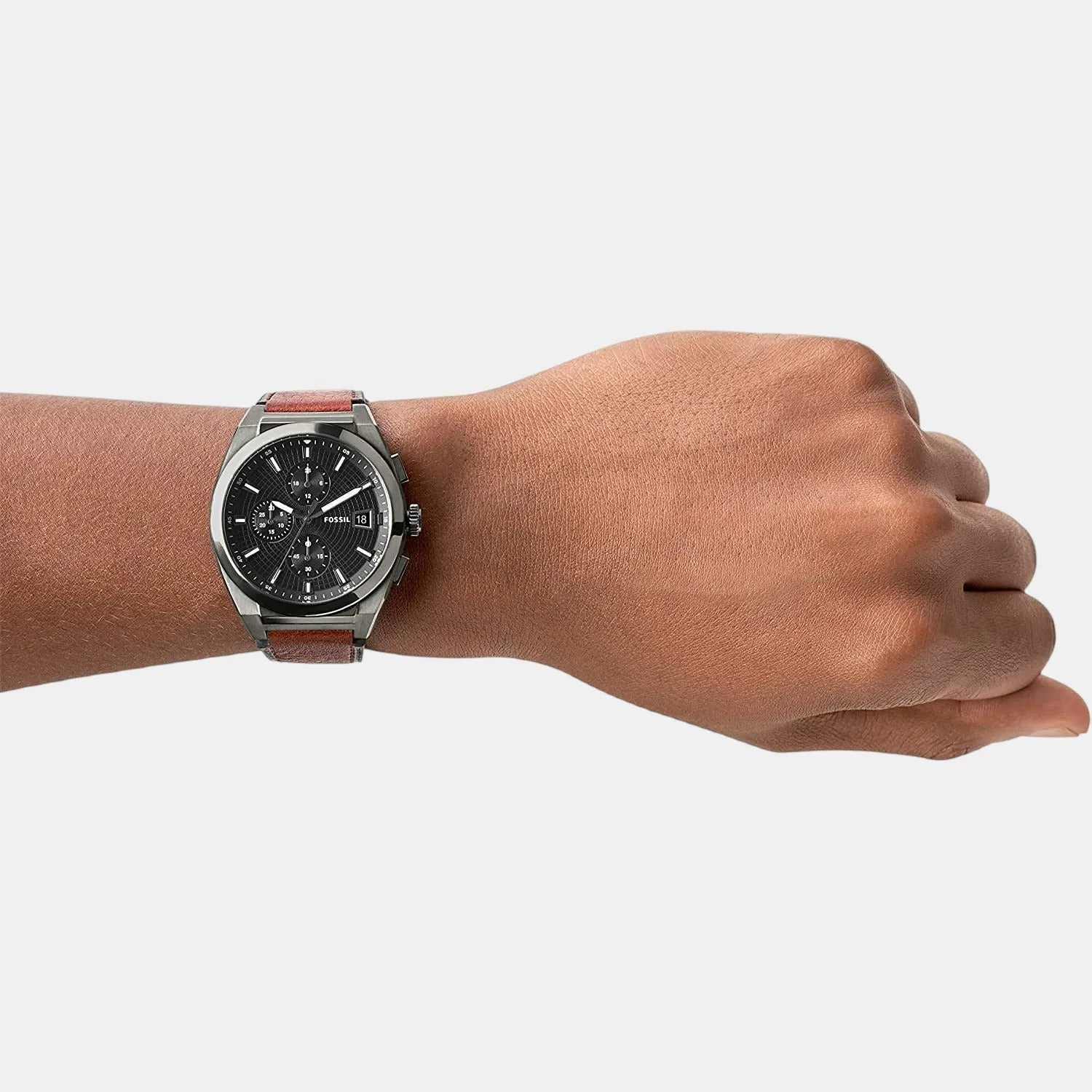 Men's Grey Leather Chronograph Watch FS5799