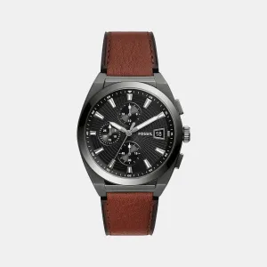 Men's Grey Leather Chronograph Watch FS5799