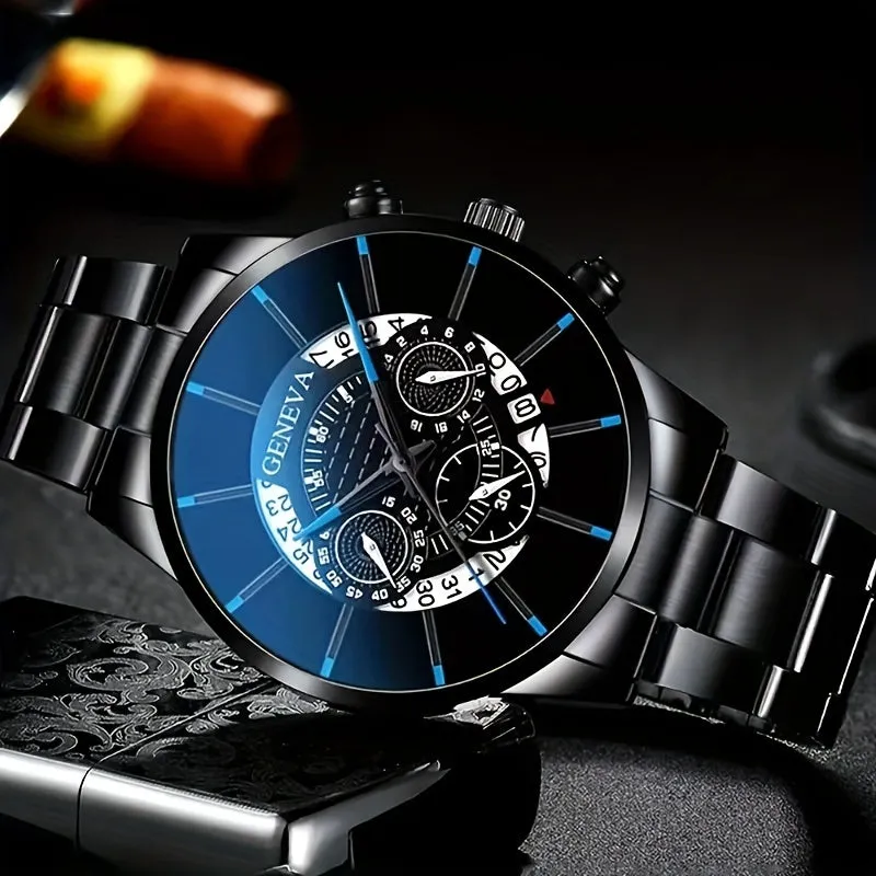 Mens Quartz Watch  Bracelet Set